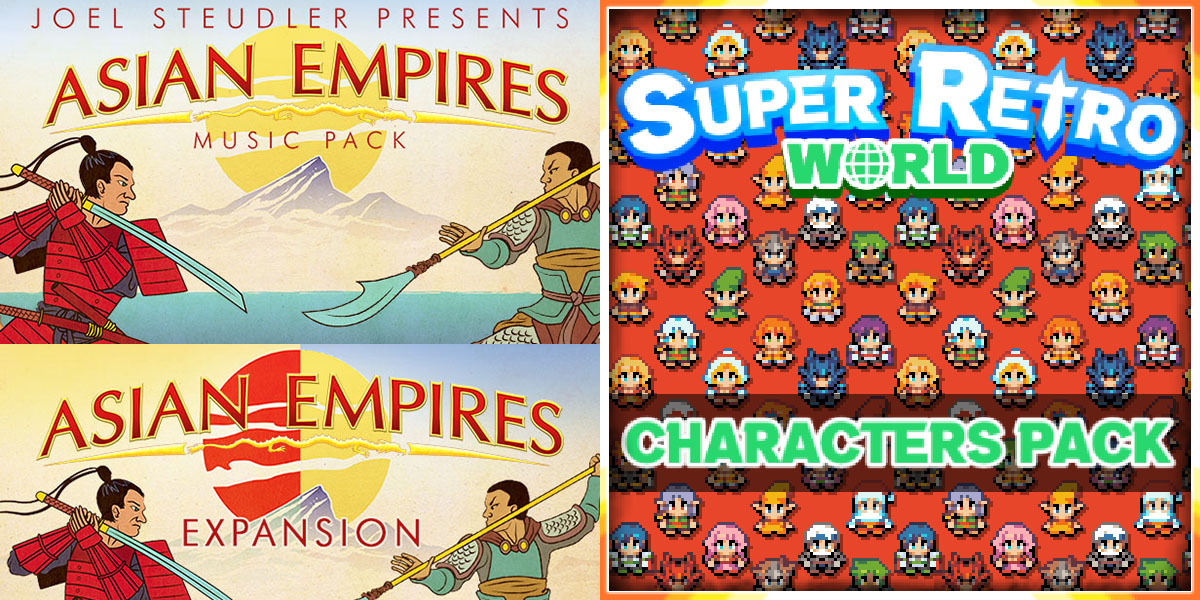 New Releases: Asian Empires Music Pack/Expansion, Super Retro World Characters Pack