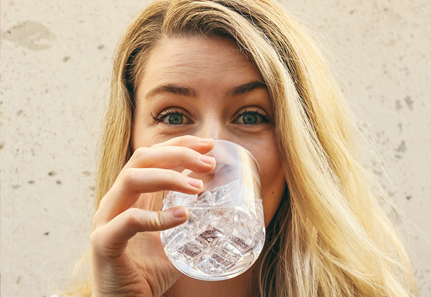 Woman drinking water