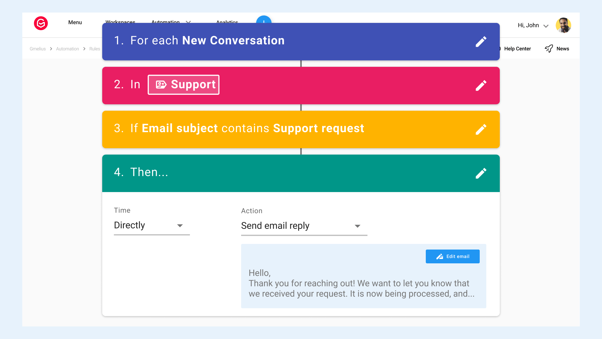 Auto-replies workflow automation