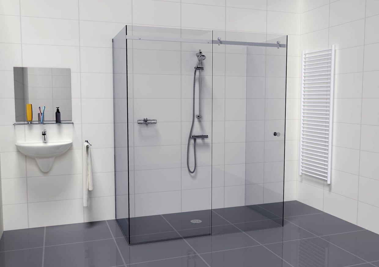 Douchecabine schuifdeur transparant glas Type 3