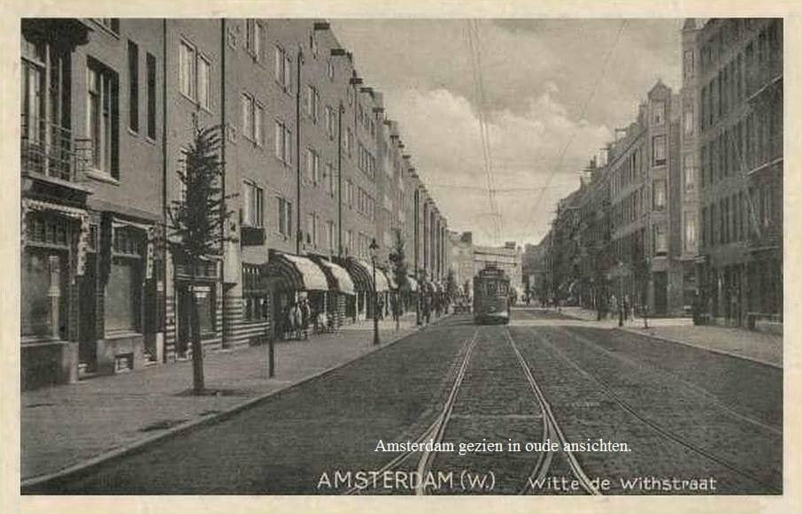 Oude ansichtkaart Witte de Withstraat in Amsterdam