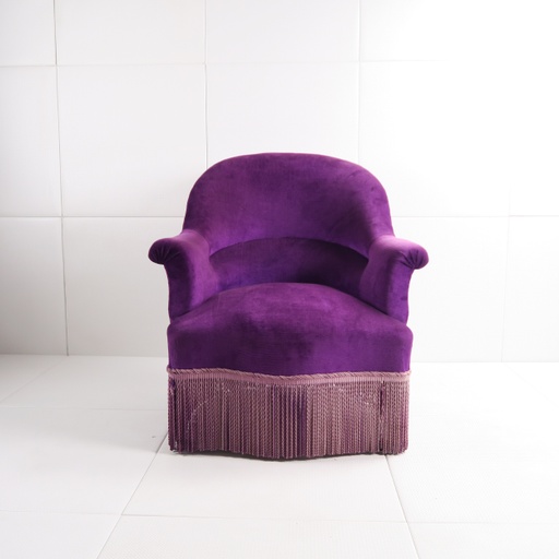 fauteuil velours zizolin à franges