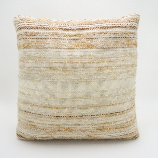 coussin laine beige ligné grand