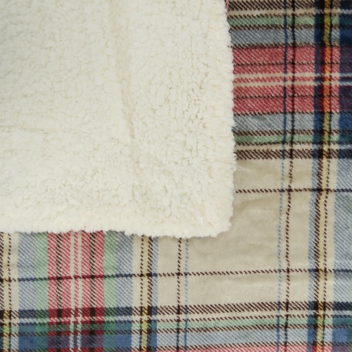 plaid polaire épais recto tartan multicolore verso blanc 