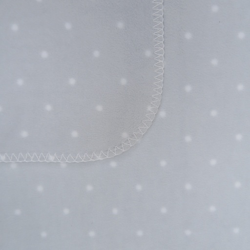 couverture polaire pour bébé gris clair à pois blancs