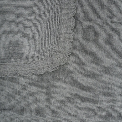 couverture tricotée pour bébé gris souris