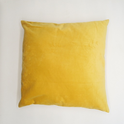 coussin velours jaune or