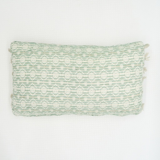 coussin rectangulaire tons verts