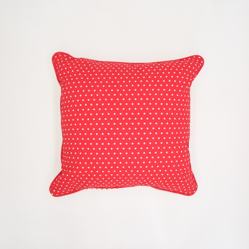 coussin à pois rouge et blanc