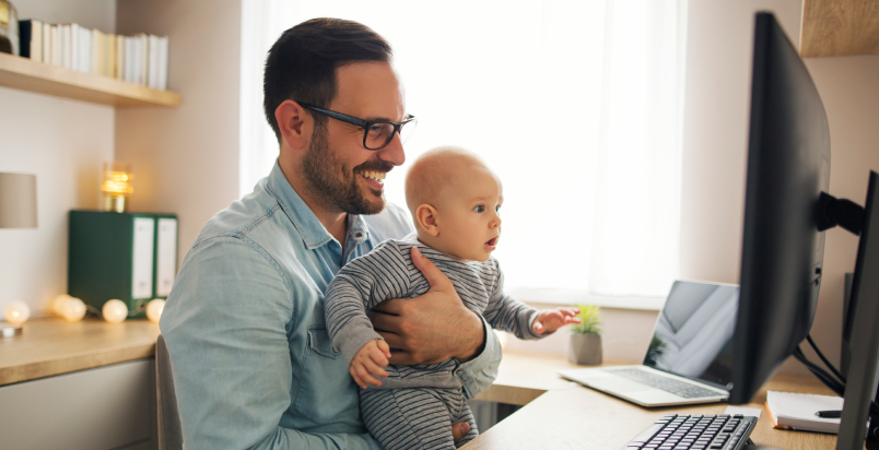 man with baby