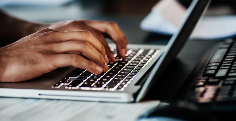 hands typing