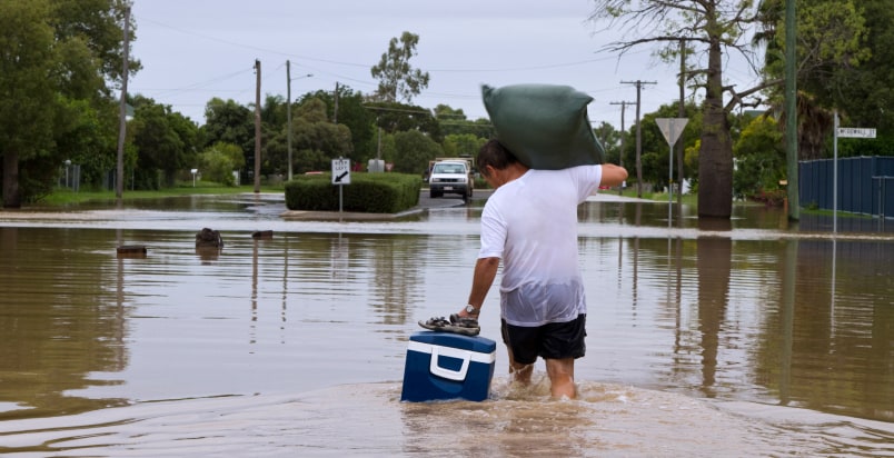 man with supplies