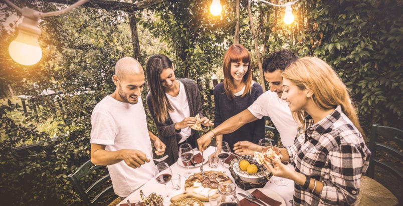 friends at potluck