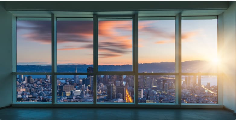glassy tower windows