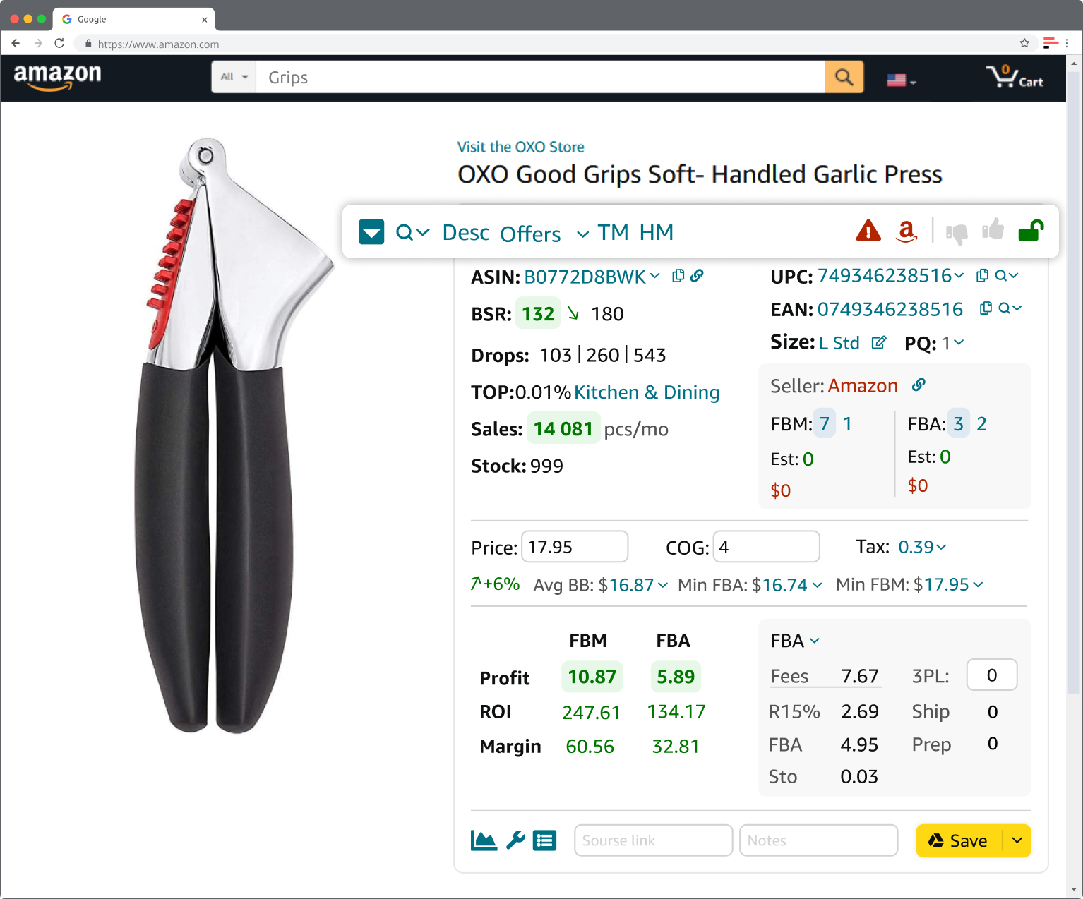 Seller Assistant App shows product restrictions