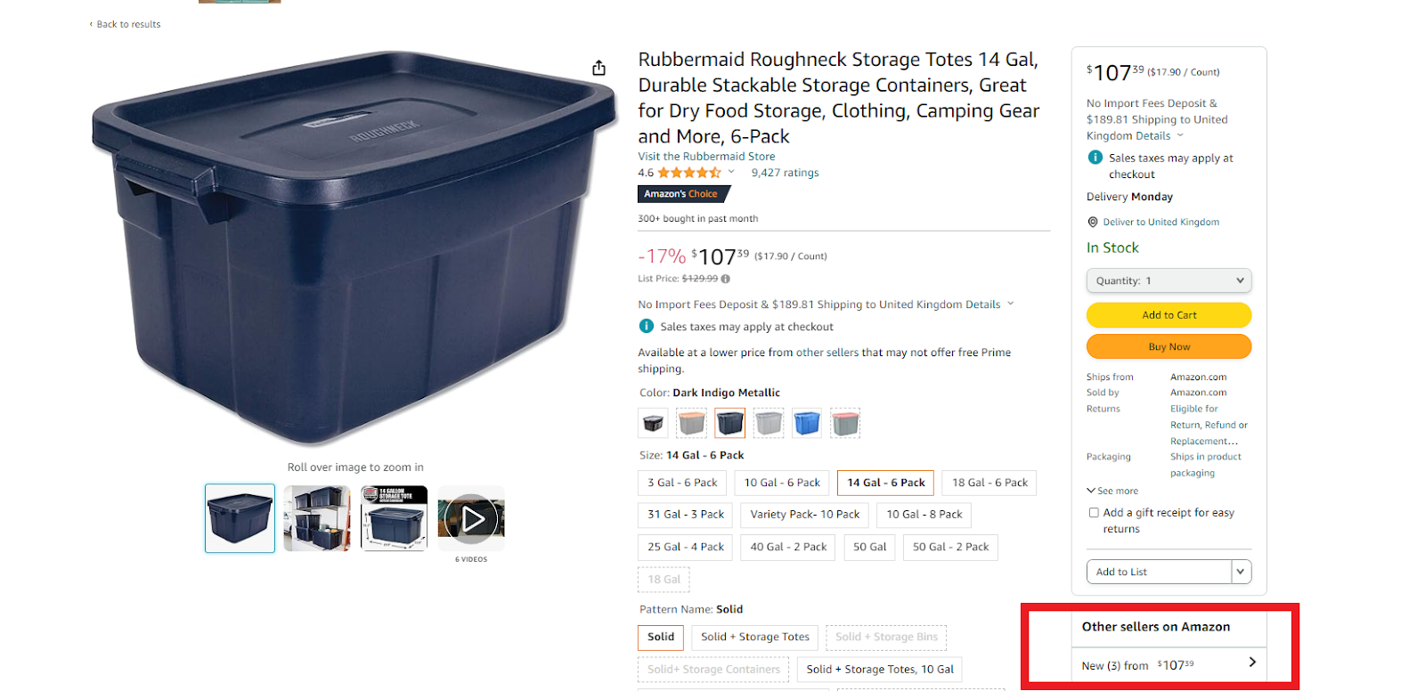  If your competitor is not in the Buy Box, find them under “Other Sellers on Amazon”