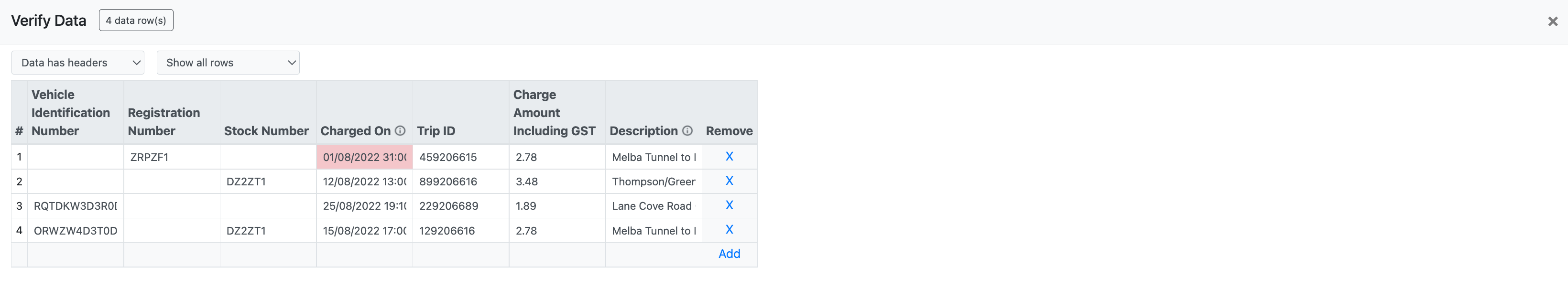Introducing bulk upload for streamlined toll charges Loopit.co (Previously Blinker)