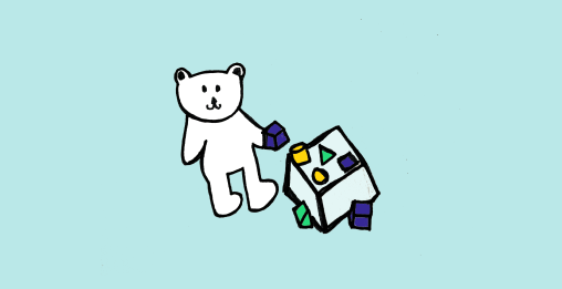 A bear playing hopscotch