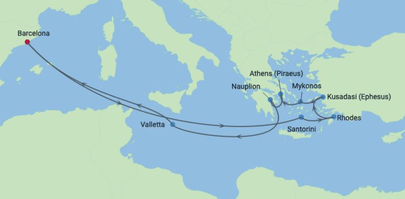 12 Night Spain, Malta & Greek Islands
