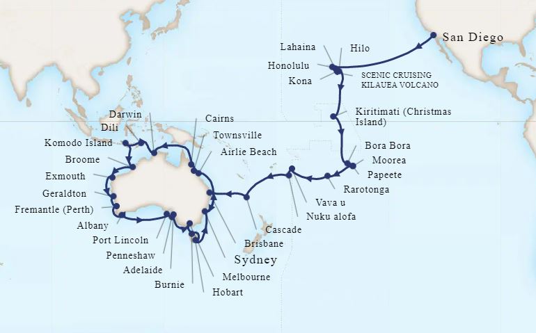 73 Night South Pacific & Australia Circumnavigation