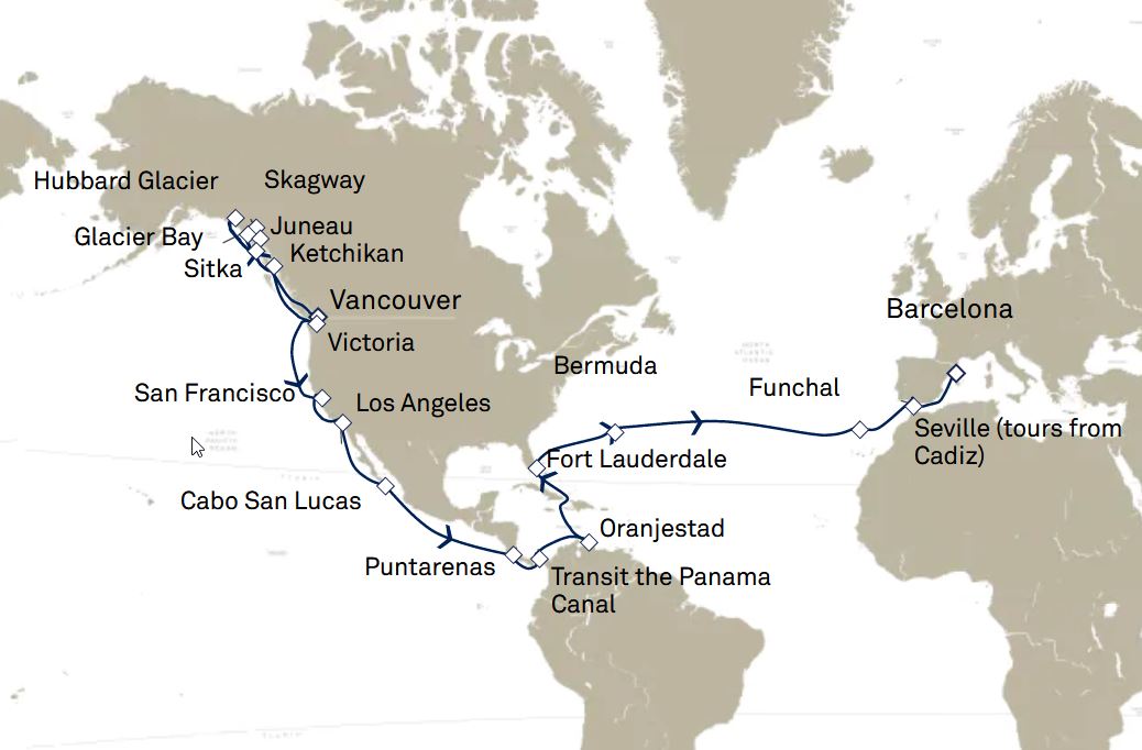 44 Night Alaska, Panama Canal & Transatlantic