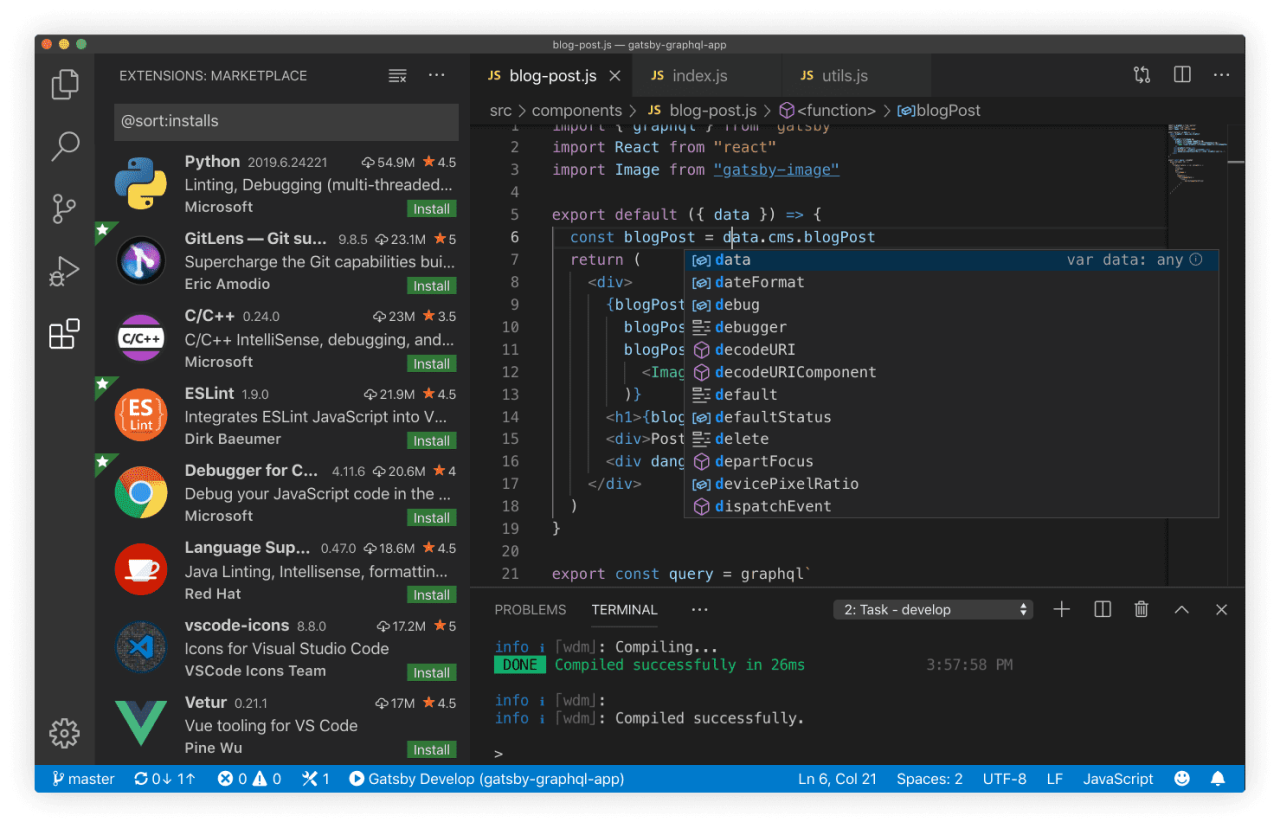 Visual Studio Code screenshot