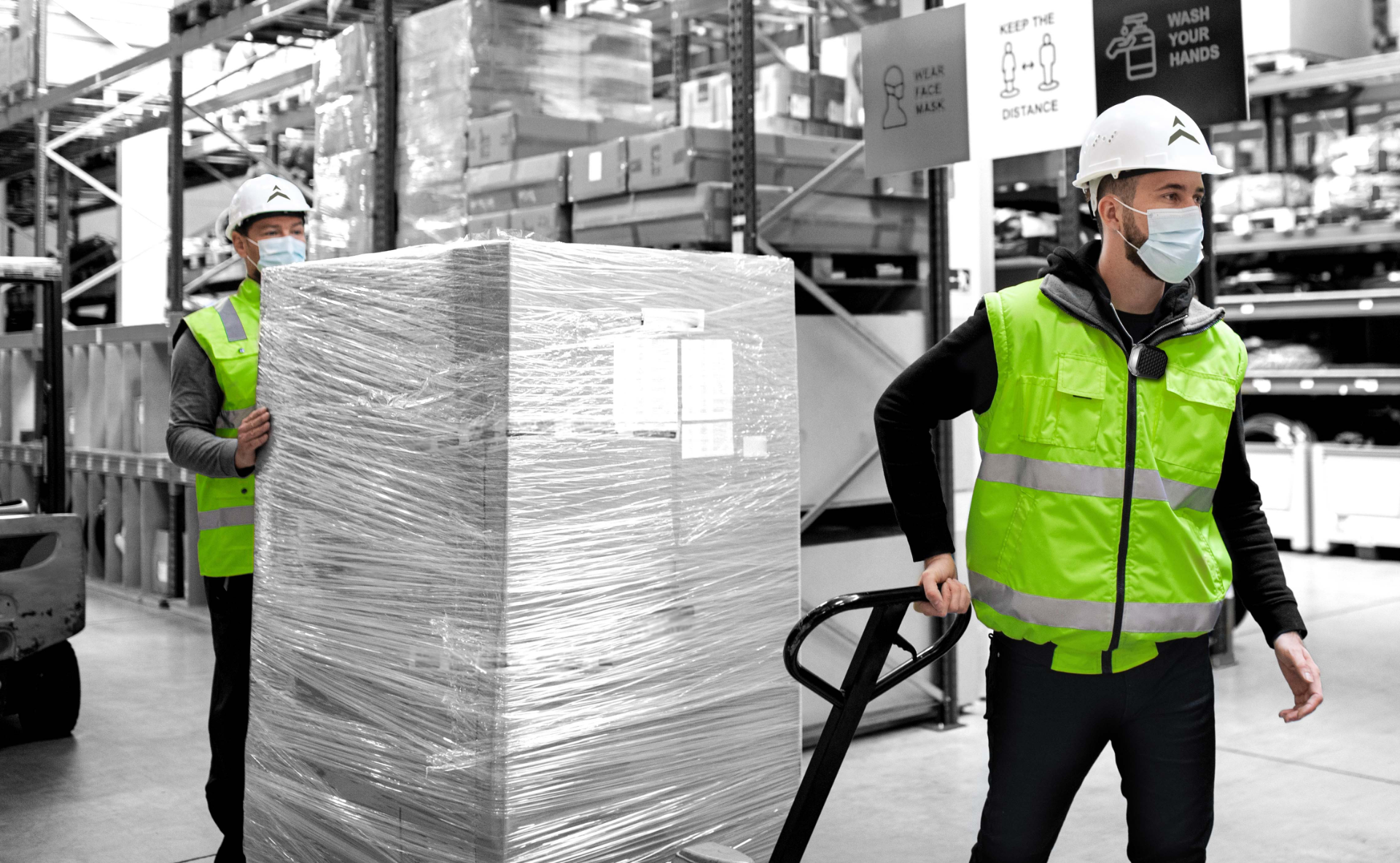 Warehouse Workers Moving Boxes