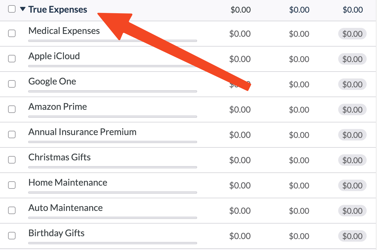 YNAB Rule 2 Embrace Your True Expenses