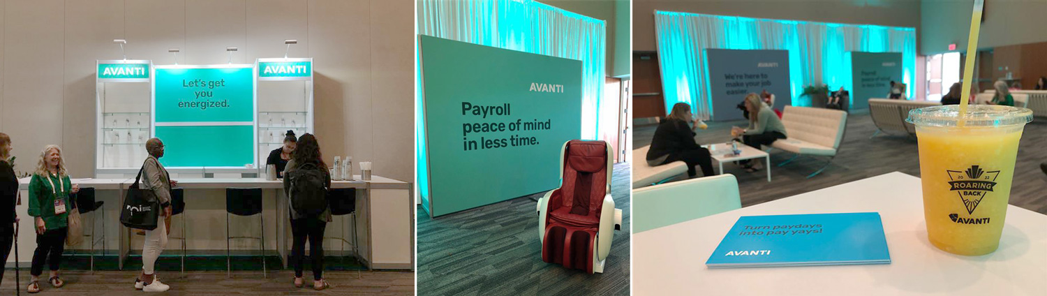 The Avanti-sponsored Wellness Lounge at the 2022 National Payroll Conference