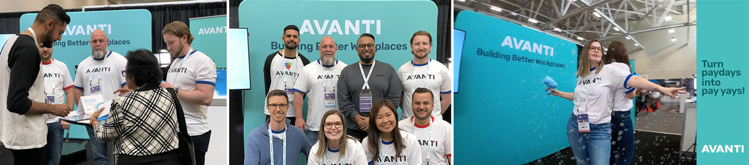 Avanti team members at the Avanti booth for the 2022 National Payroll Conference