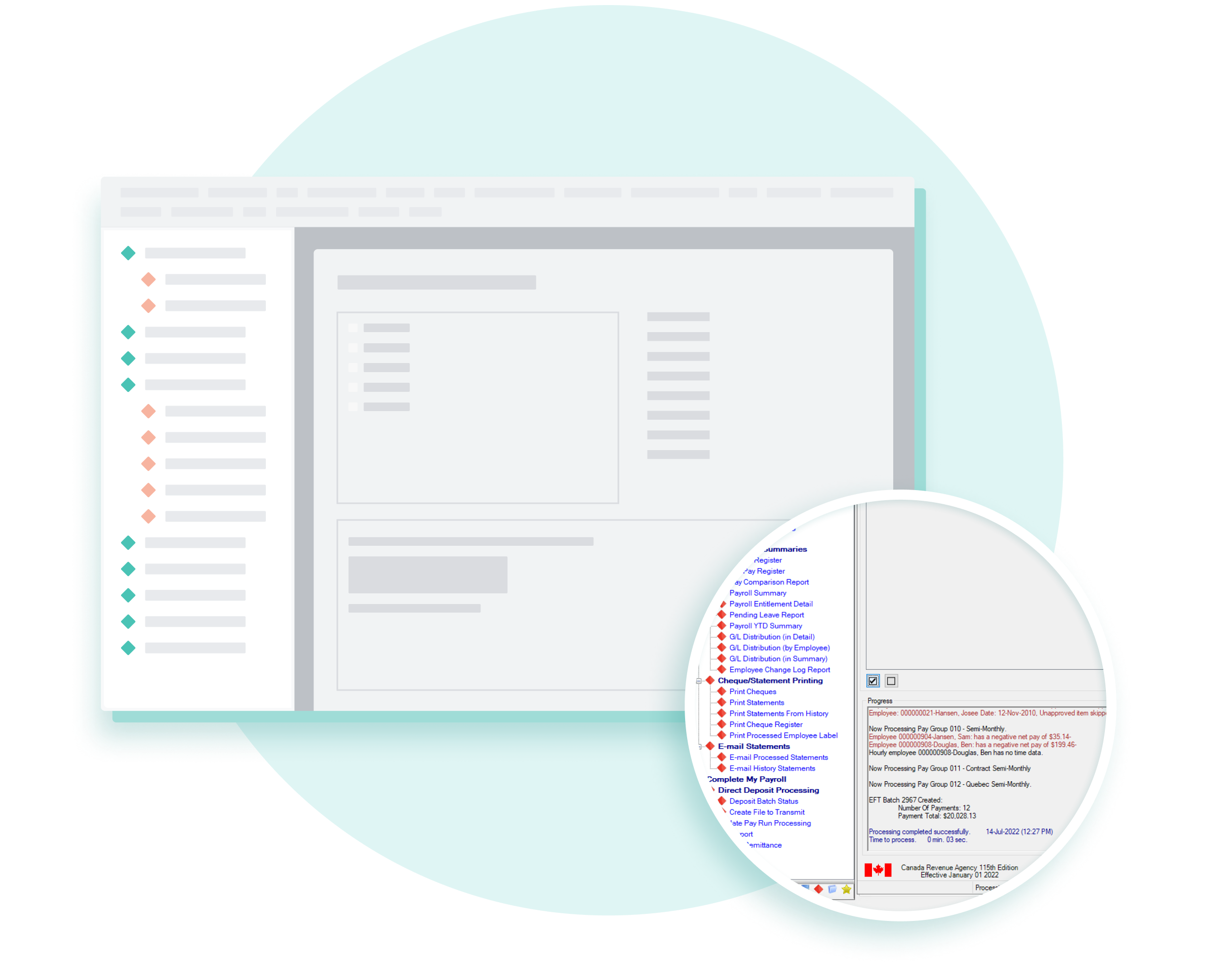 Avanti software report screen example