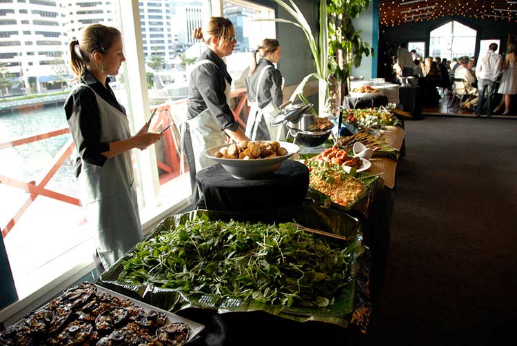 Buffet table at the Boatshed