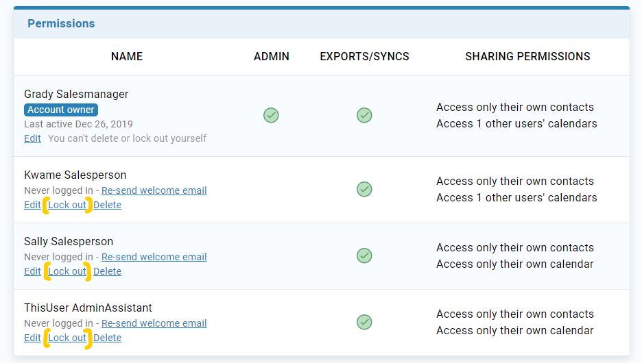 Lock out Less Annoying CRM user