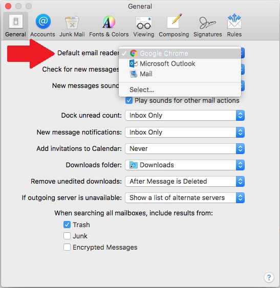 how to set outlook 2016 as default mail client windows 7