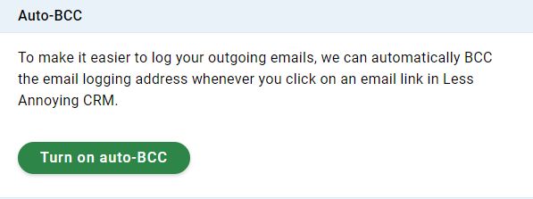 Less Annoying CRM automatic BCC dropbox