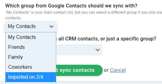 Picking a Google group/label