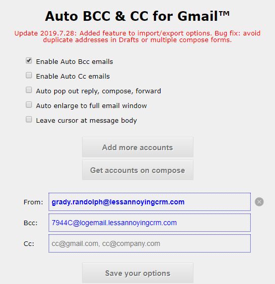 Auto-BCC with Gmail