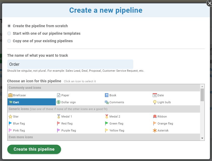 Creating a pipeline