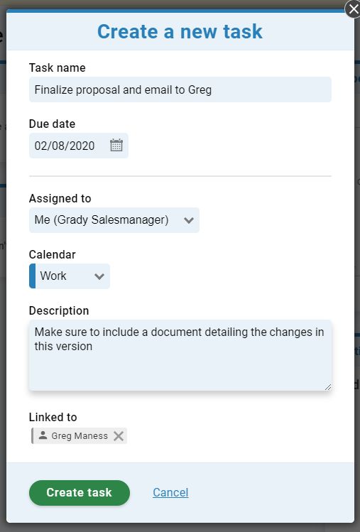 Less Annoying CRM task creation