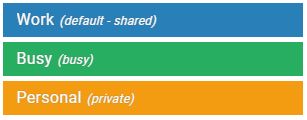 Public, Busy, and Private Calendars