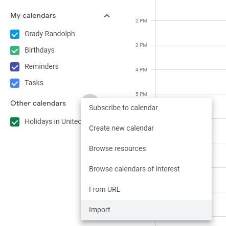 Import your events into Google Calendar