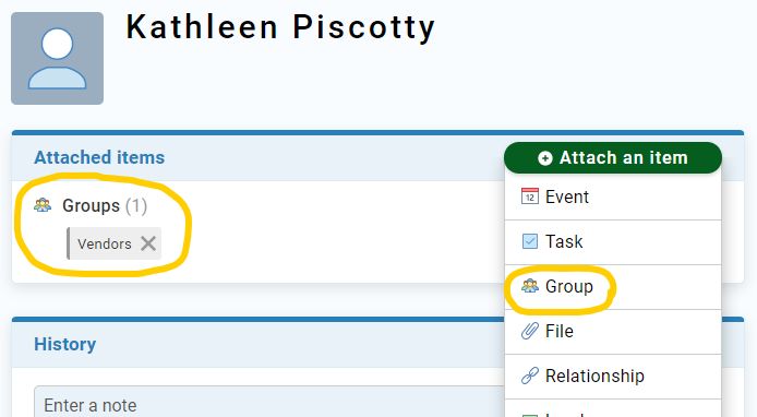 Less Annoying CRM adding a group
