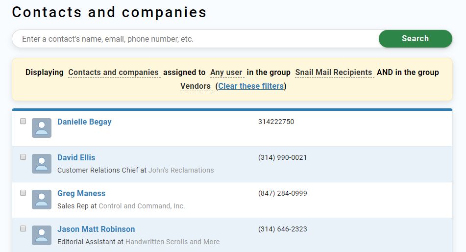 See contacts that are tagged in multiple groups!