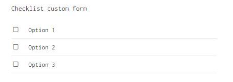 CreateForm checklist