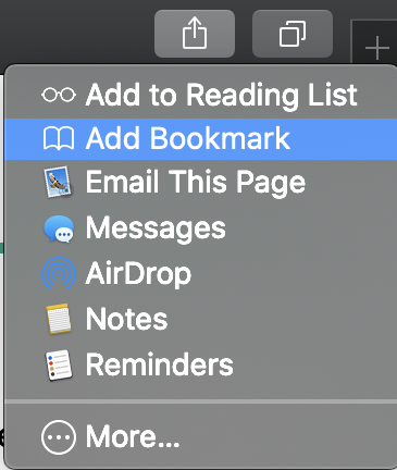 Safari bookmark