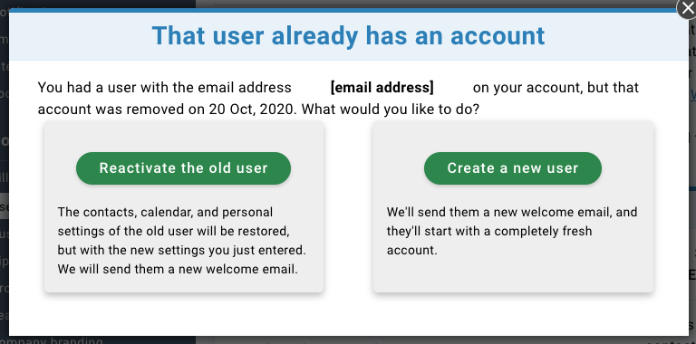 Reactivate a deleted user