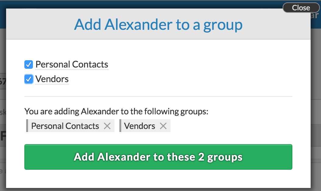 Adding a contact to multiple groups at once