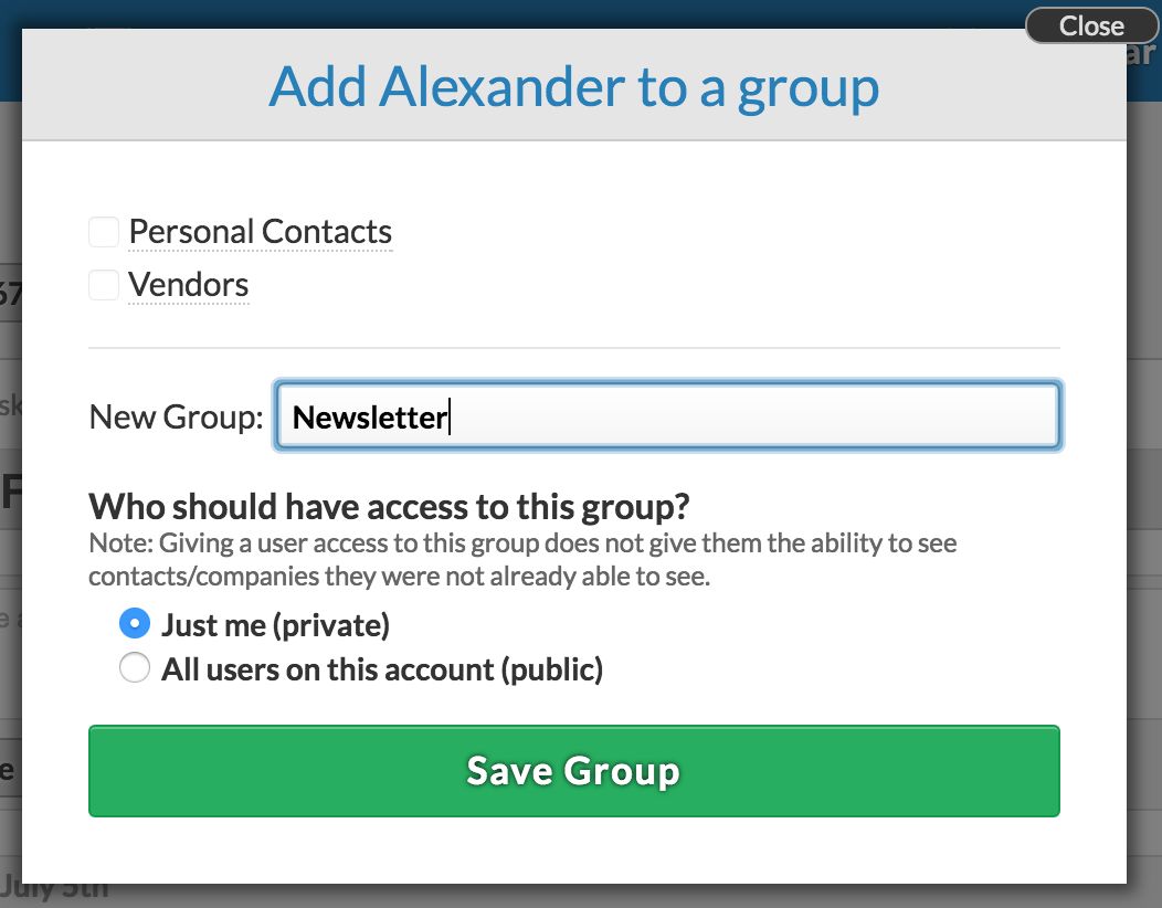 Making groups private or public on the the fly