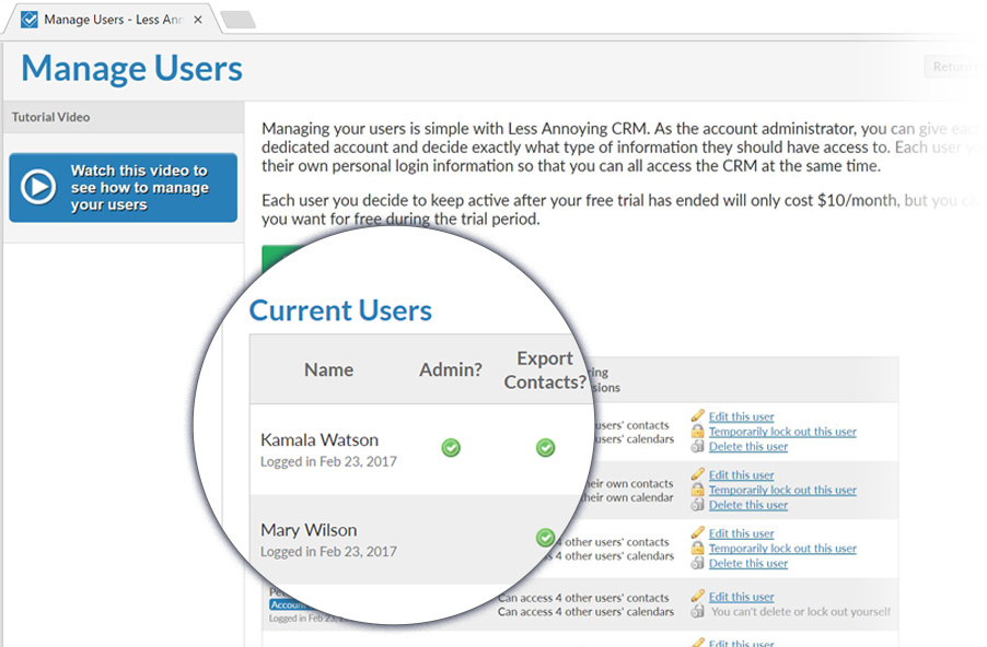 Check out LACRM's user management features!