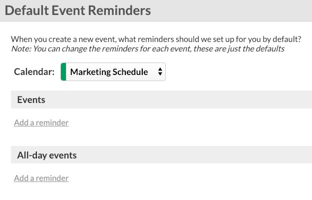 Julia's event reminders